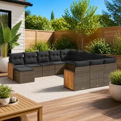 12-Piece Garden Sofa Set for Outdoor Spaces in Grey