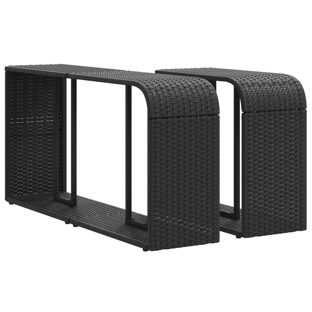 Outdoor Sectional Sofa Set PE Rattan 10 Piece Black Modular