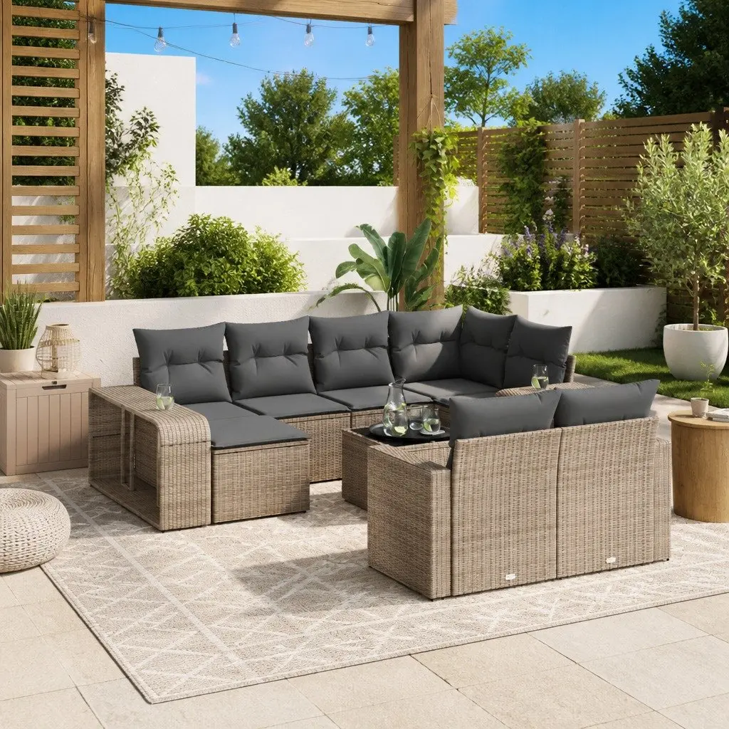 11-Piece Outdoor Sectional Sofa Set in Grey