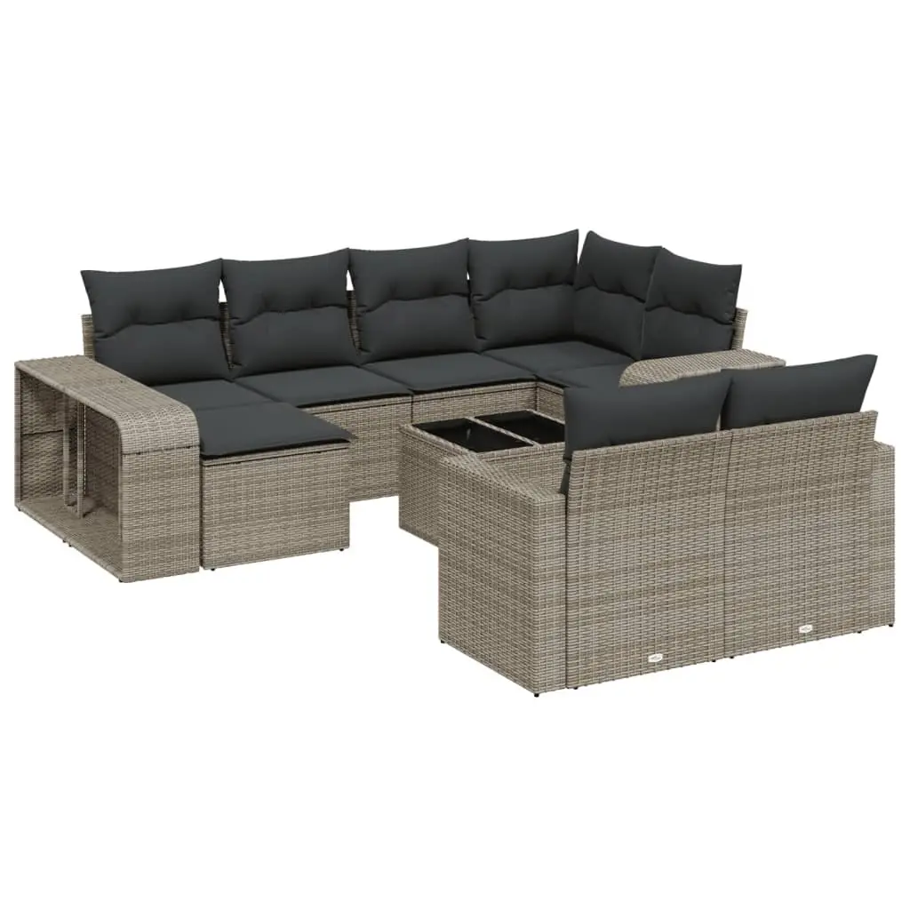 11-Piece Outdoor Sectional Sofa Set in Grey