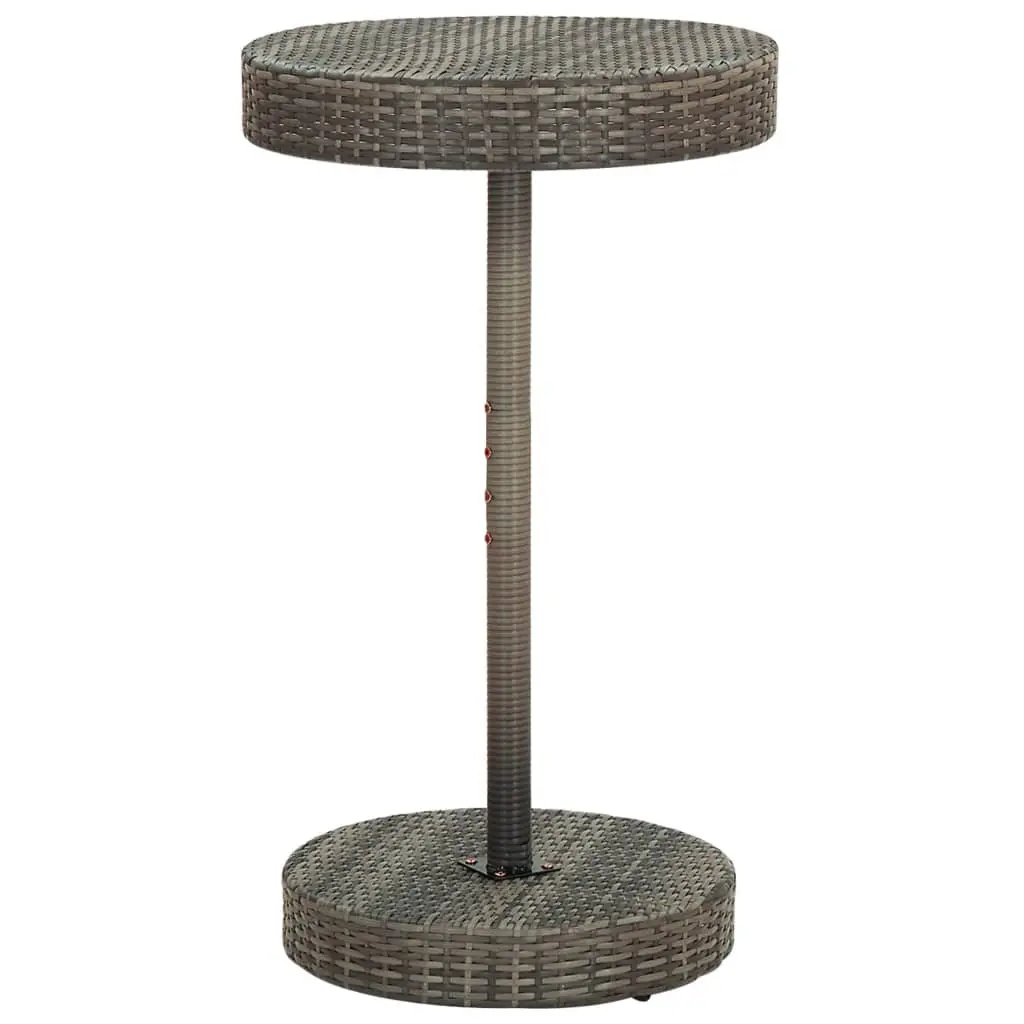 Garden Bar Set PE Rattan Powder-Coated Steel 3 Piece Grey Outdoor Furniture with Cushions