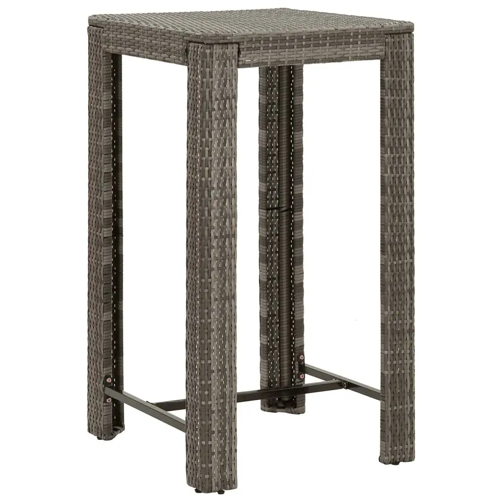 3-Piece Garden Bar Set with Cushions in Grey
