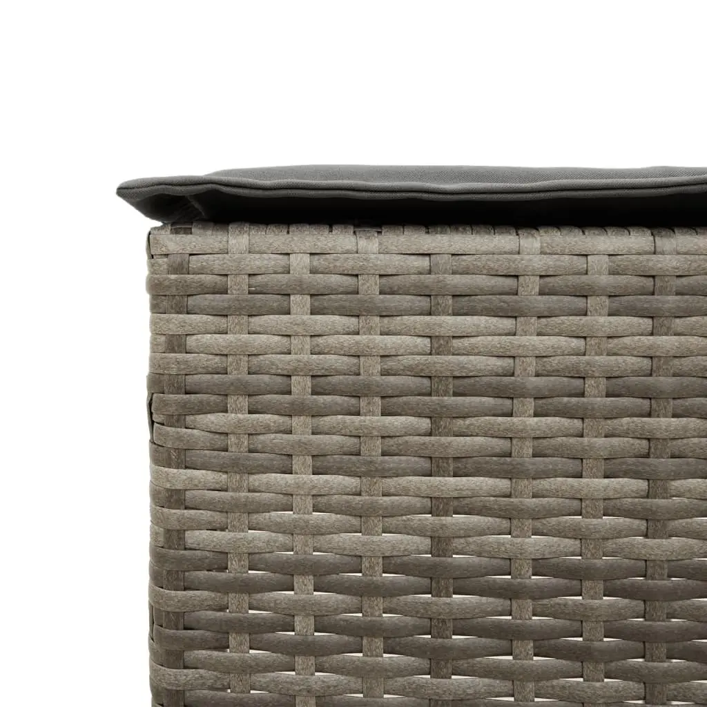 3-Piece Garden Bar Set with Cushions in Grey