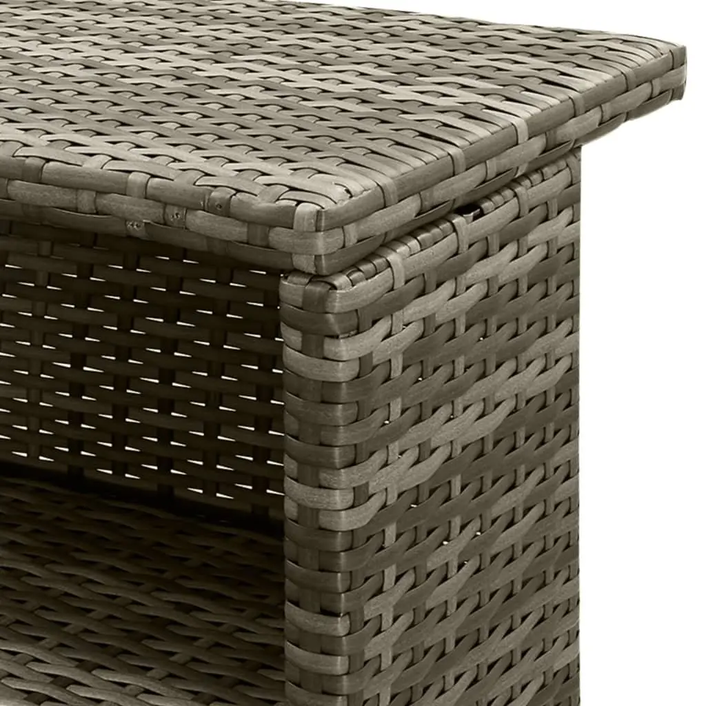 Garden Bar Set Poly Rattan Grey Cushioned 5 Piece Outdoor Furniture