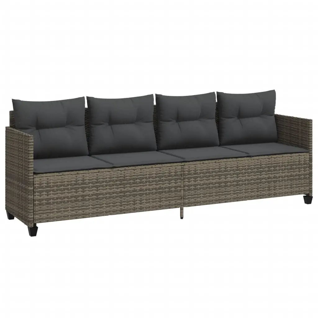5 Piece Garden Sofa Set with Cushions Grey