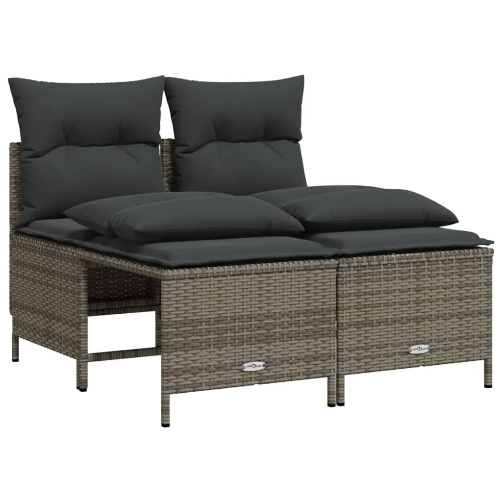 5 Piece Garden Sofa Set with Cushions Grey