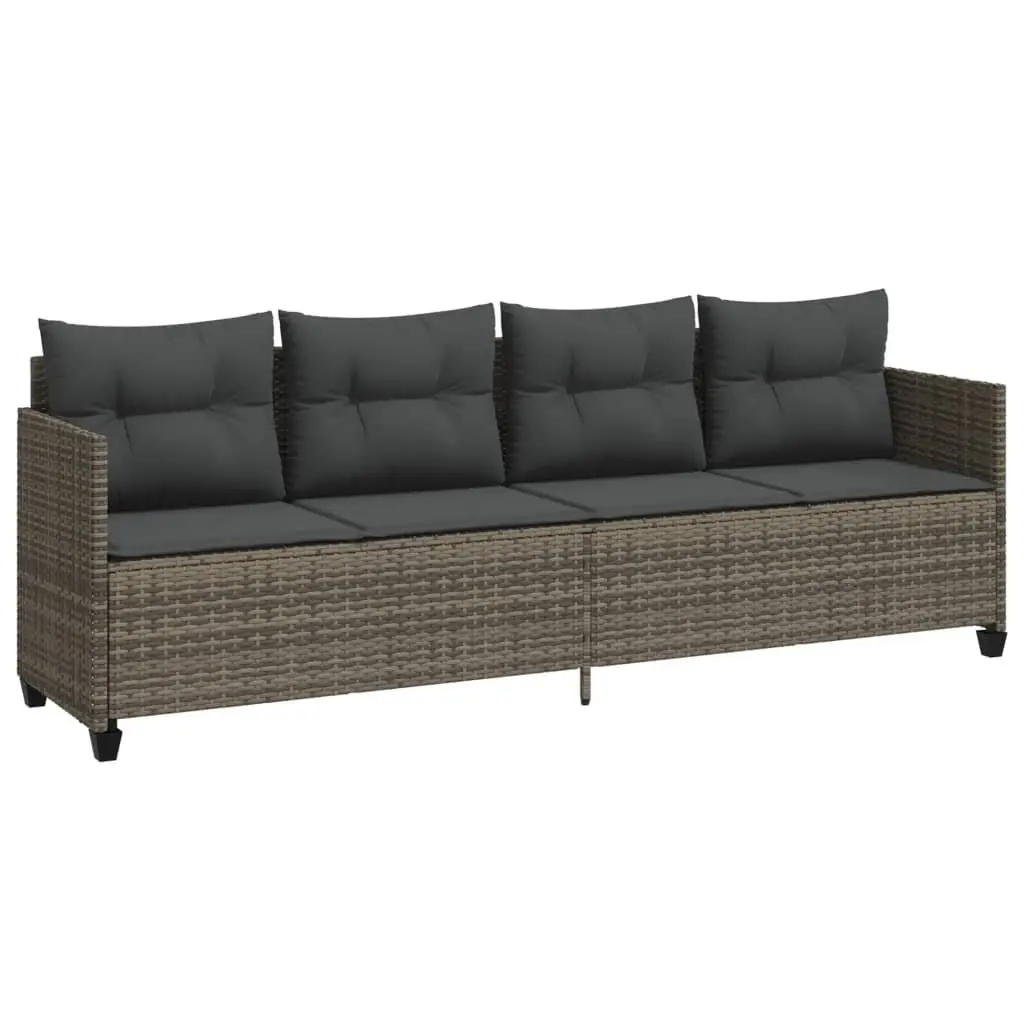 5 Piece Grey Garden Sofa Set with Cushions