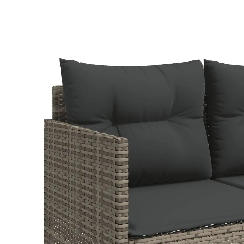5 Piece Grey Garden Sofa Set with Cushions