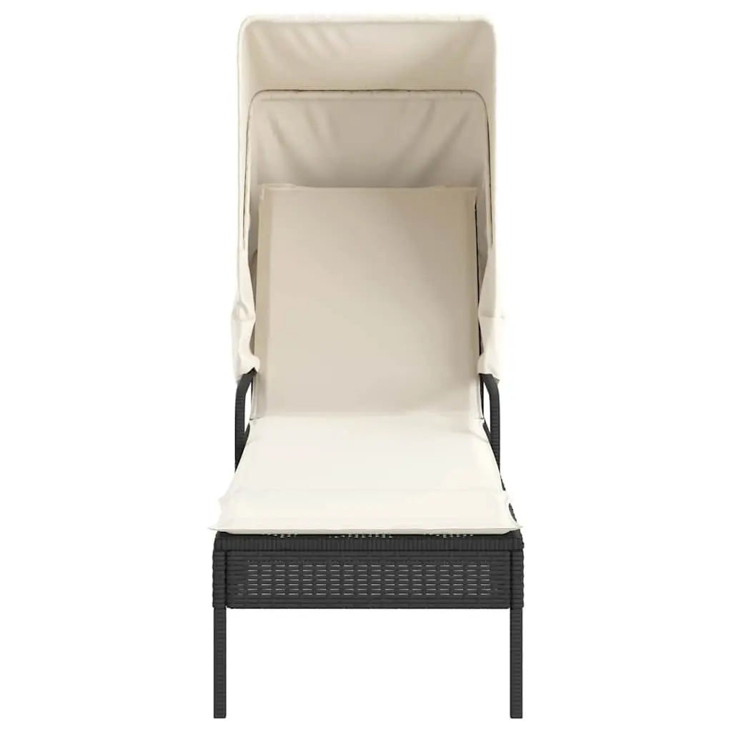 Sun Loungers Set with Canopies and Tea Table