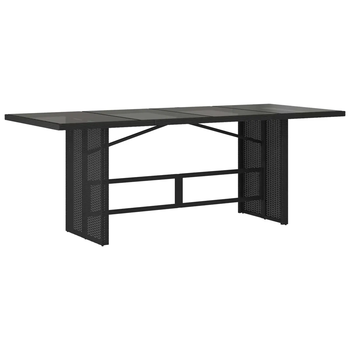 7 Piece Black Rattan Garden Dining Set