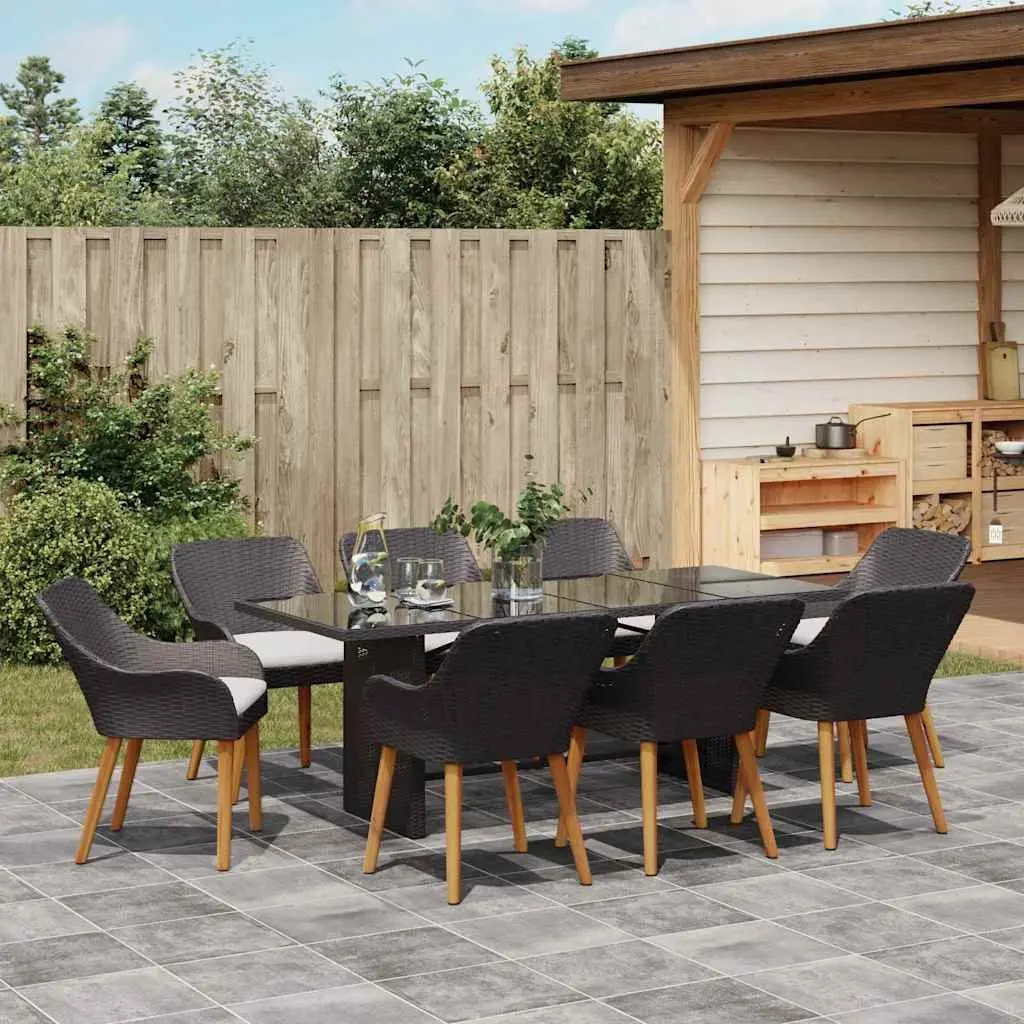 9-Piece Garden Dining Set with Cushions