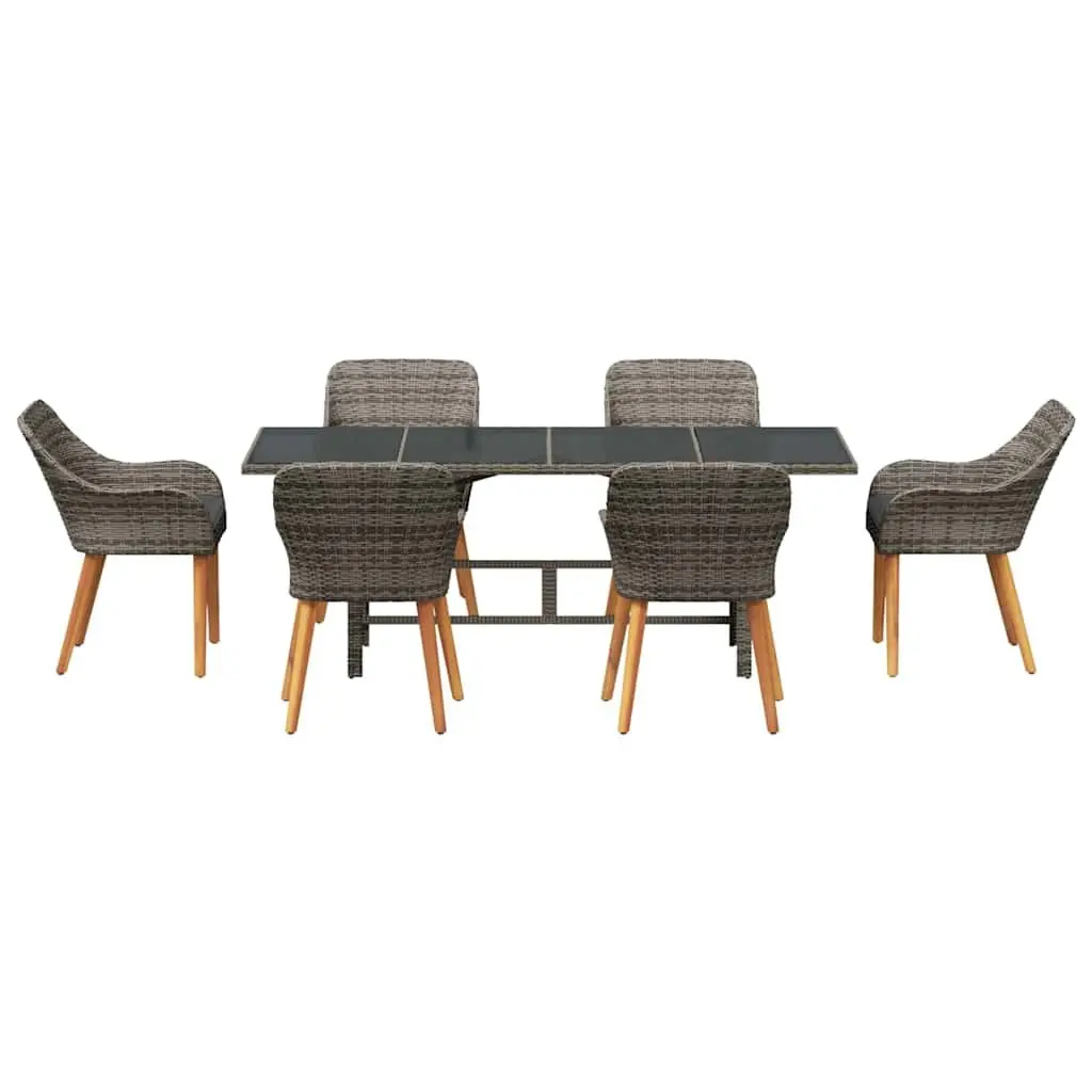 7-Piece Grey Garden Dining Set for Outdoor Use