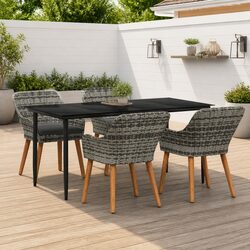Stylish 5-Piece Rattan Dining Set for Outdoor Spaces