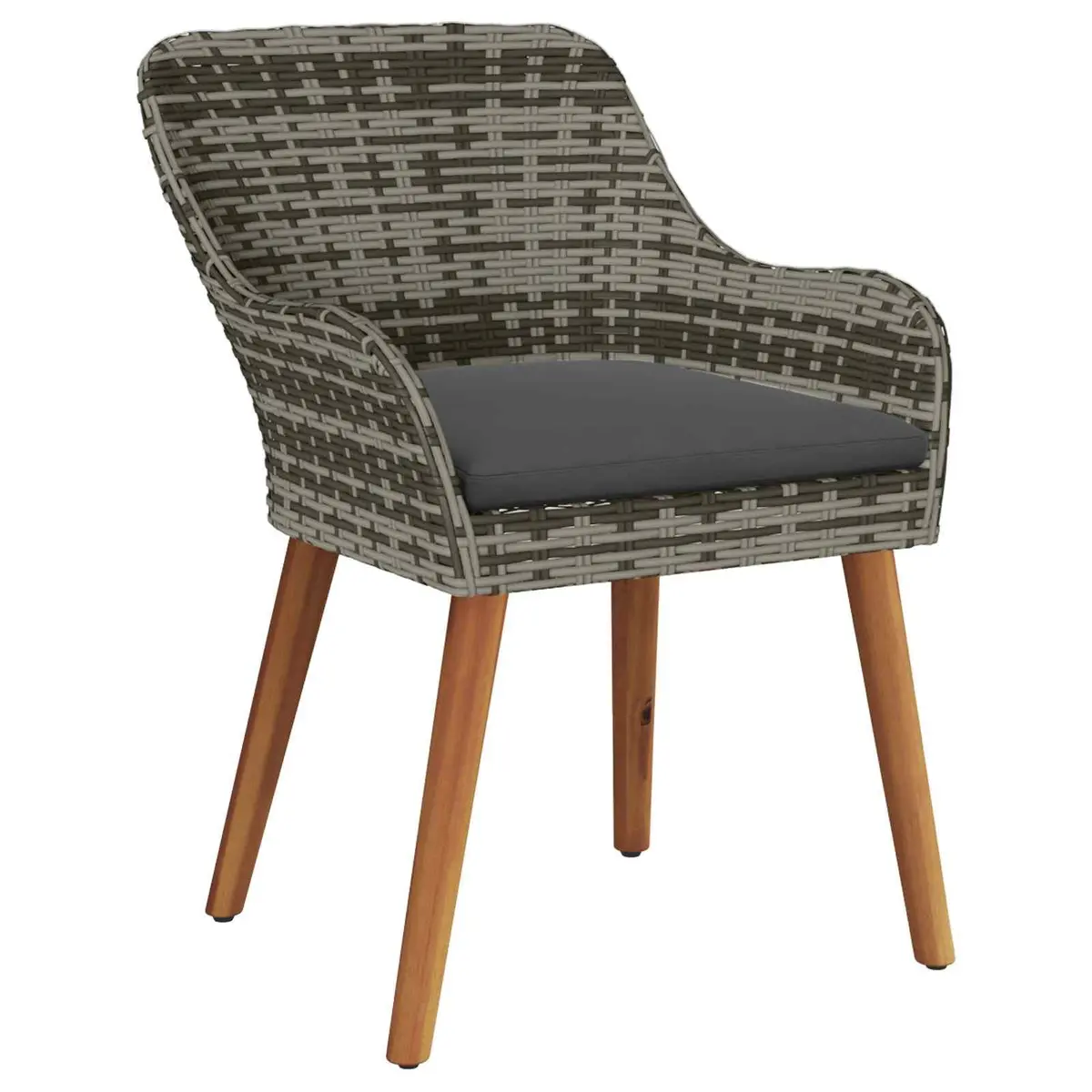 5-Piece Grey Garden Dining Set with Cushions