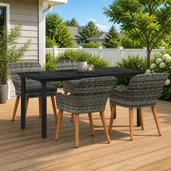 Stylish 5-Piece Garden Dining Set with Cushions