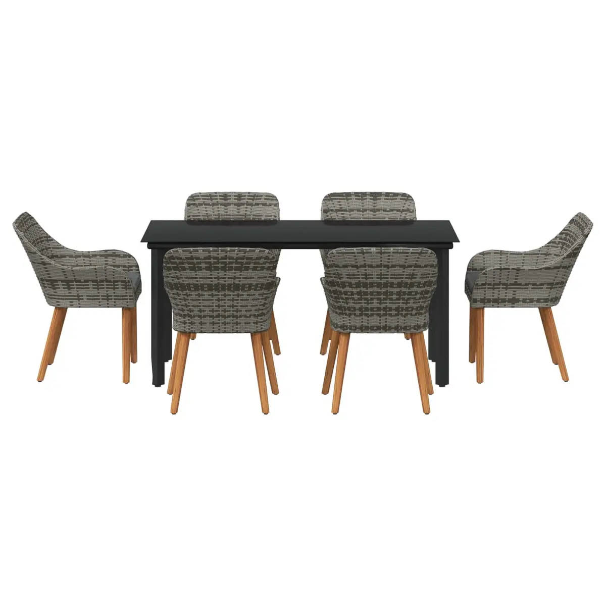 7-Piece Garden Dining Set in Grey