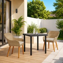 Durable Outdoor Dining Set 3 Piece Patio Furniture Beige