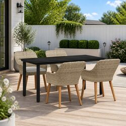 Durable 5-Piece Garden Dining Set with Cushions