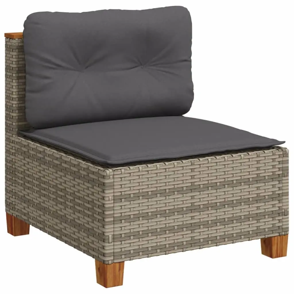 7 Piece Grey Garden Sofa Set with Cushions