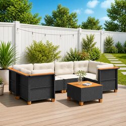 Premium 7 Piece Modular Garden Sofa Set with Cushions
