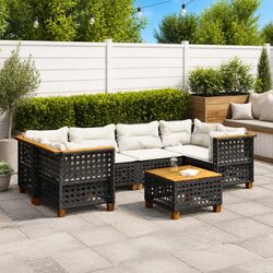 Durable 7 Piece Outdoor Garden Sofa Set with Cushions