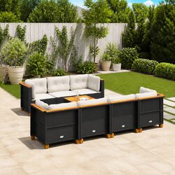 Durable 8-Piece Garden Sofa Set with Cushions for Outdoors