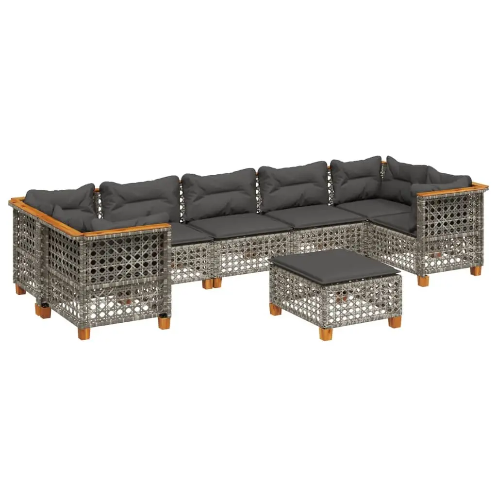 Grey 8-Piece Modular Outdoor Garden Sofa Set