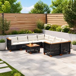 Stylish Modular Garden Sofa Set with Durable Cushions in Black