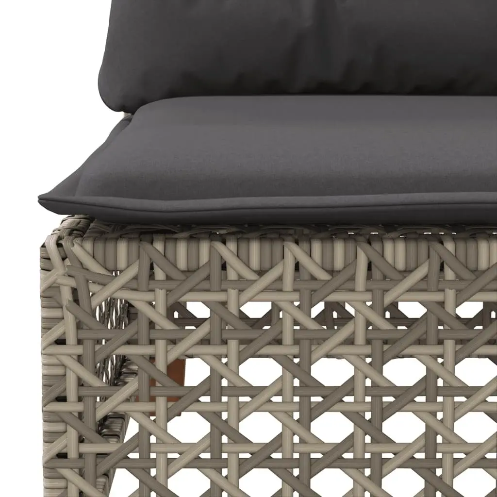 5-Piece Grey Modular Garden Sofa Set with Cushions