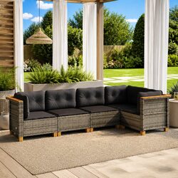 Premium 5 Piece Modular Garden Sofa Set in Grey