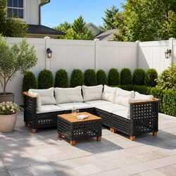 Durable 6-Piece Modular Garden Sofa Set for Outdoors
