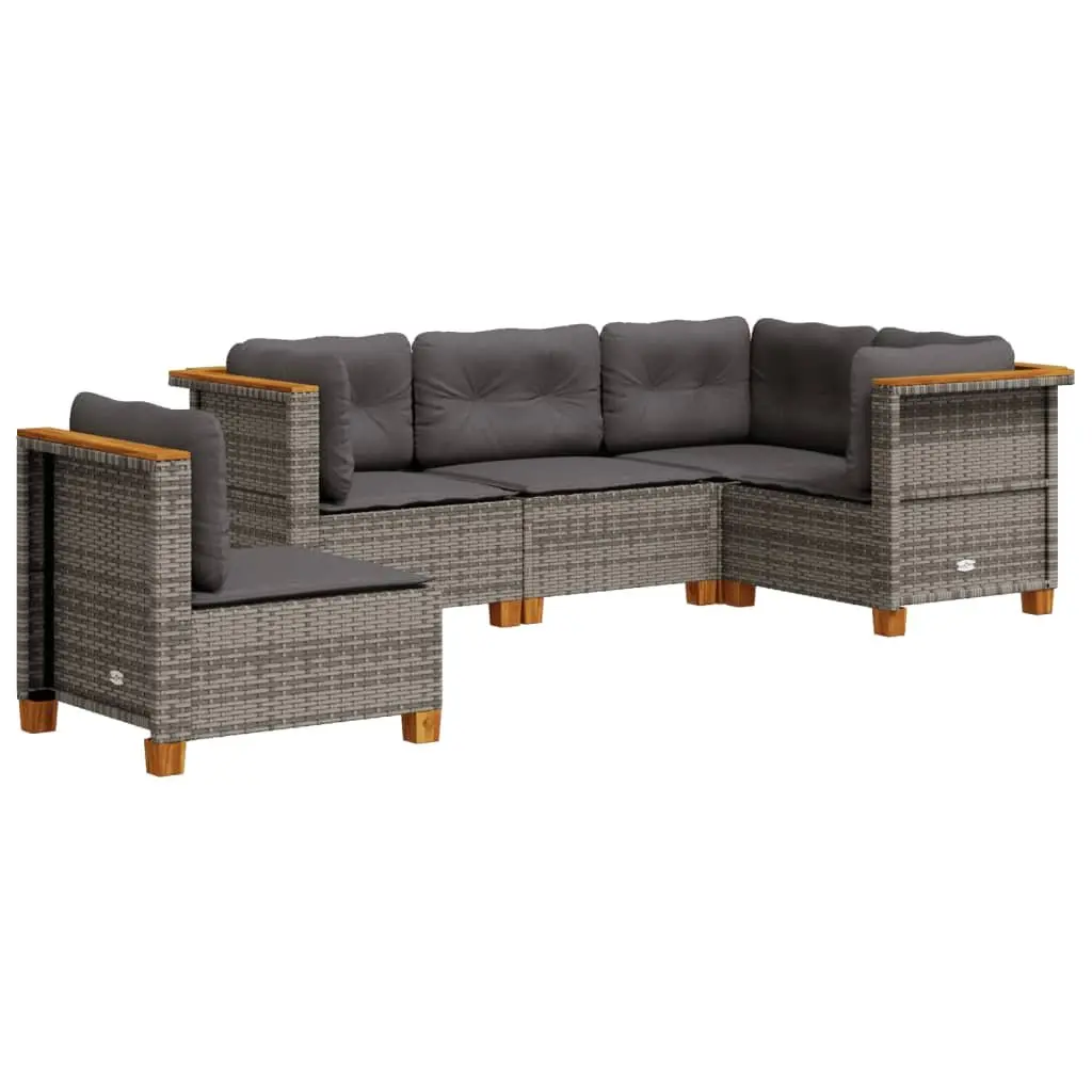 Garden Sofa Set 5 Piece Outdoor Furniture Patio Lounge Suite Grey Cushions