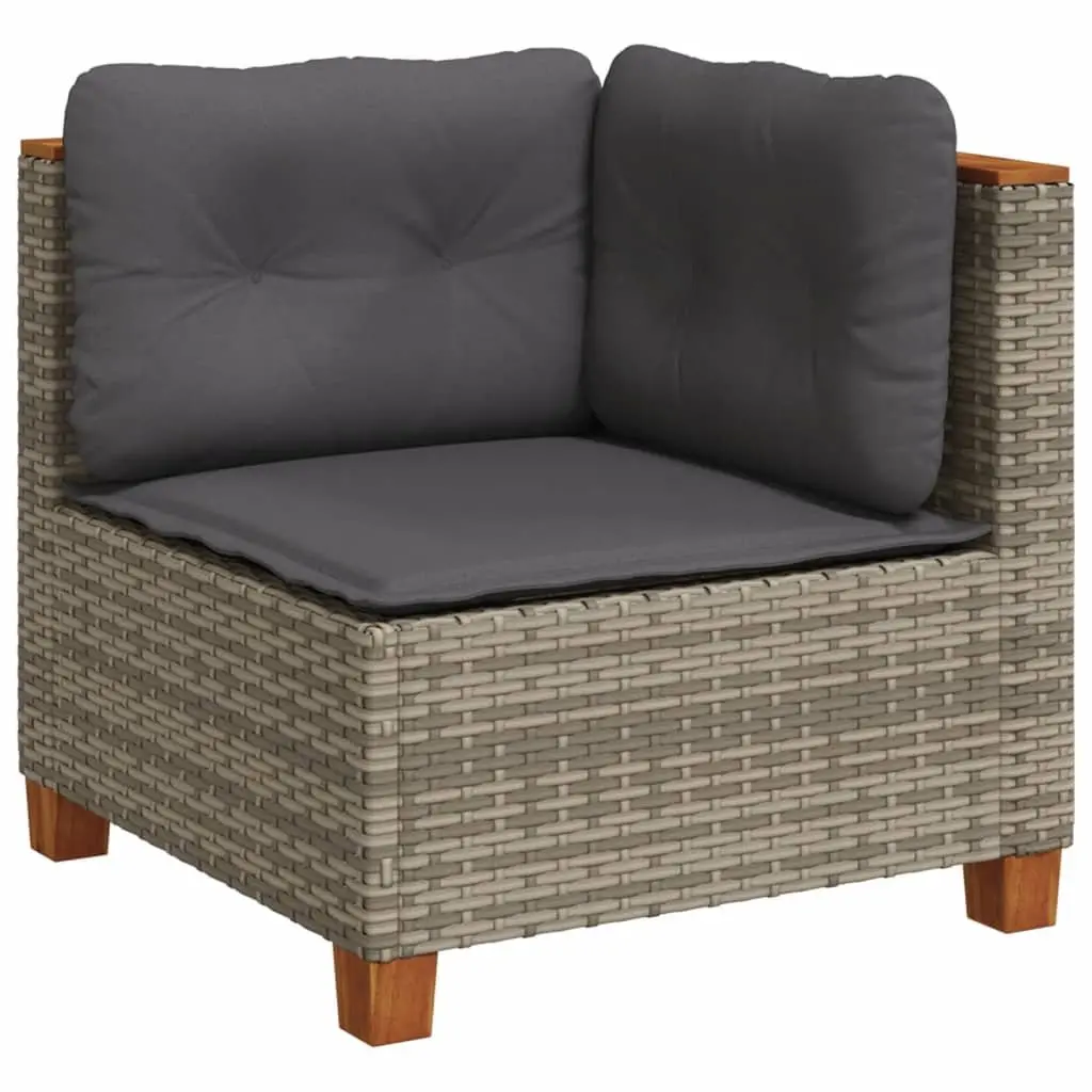 Garden Sofa Set Poly Rattan 6 Piece Modular Outdoor Furniture Grey