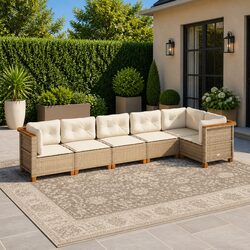 High-Quality 6 Piece Garden Sofa Set for Outdoor Spaces