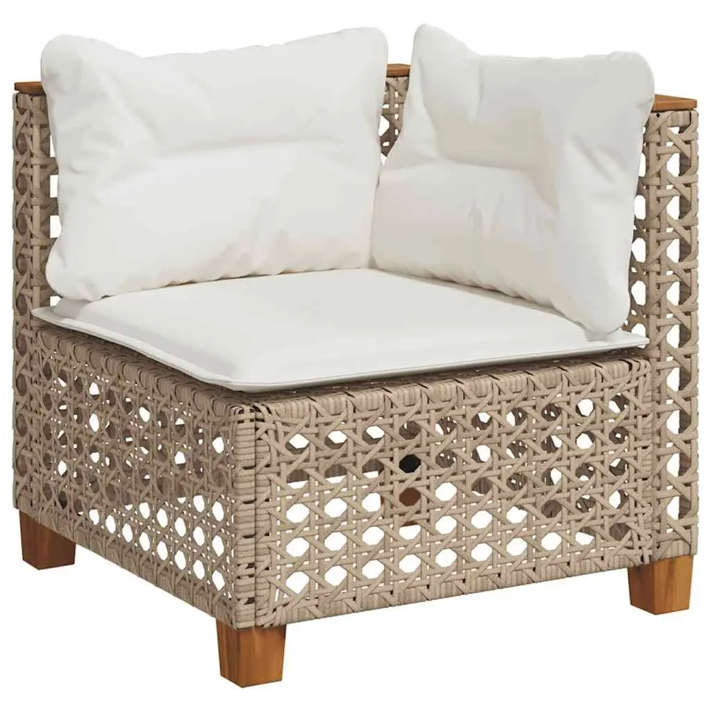 Beige Modular 6 Piece Garden Sofa Set with Cushions