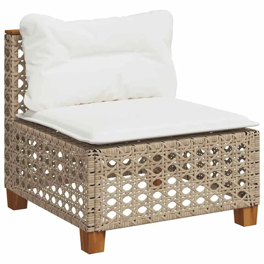 Beige Modular 6 Piece Garden Sofa Set with Cushions