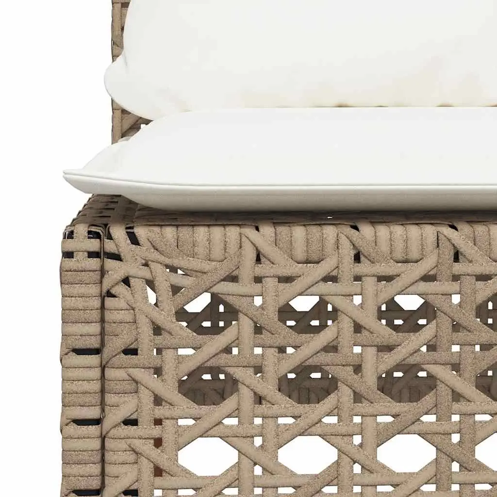 6-Piece Garden Sofa Set with Beige Cushions