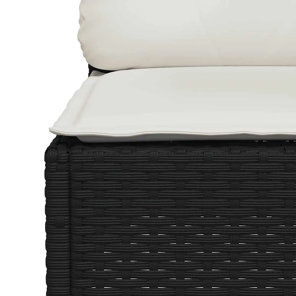 Black Modular 7 Piece Outdoor Sofa Set with Cushions