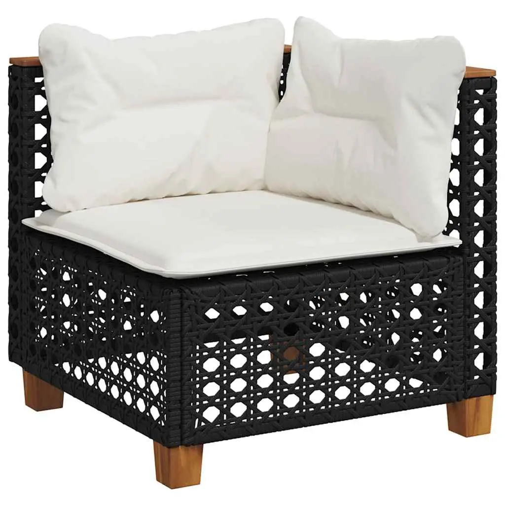 Black 7 Piece Garden Sofa Set for Outdoor Relaxation