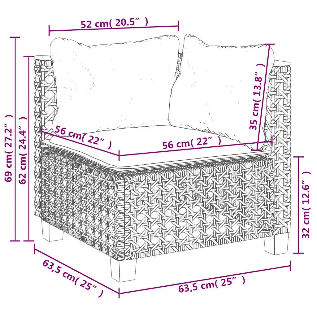 7-Piece Garden Sofa Set with Beige Cushions
