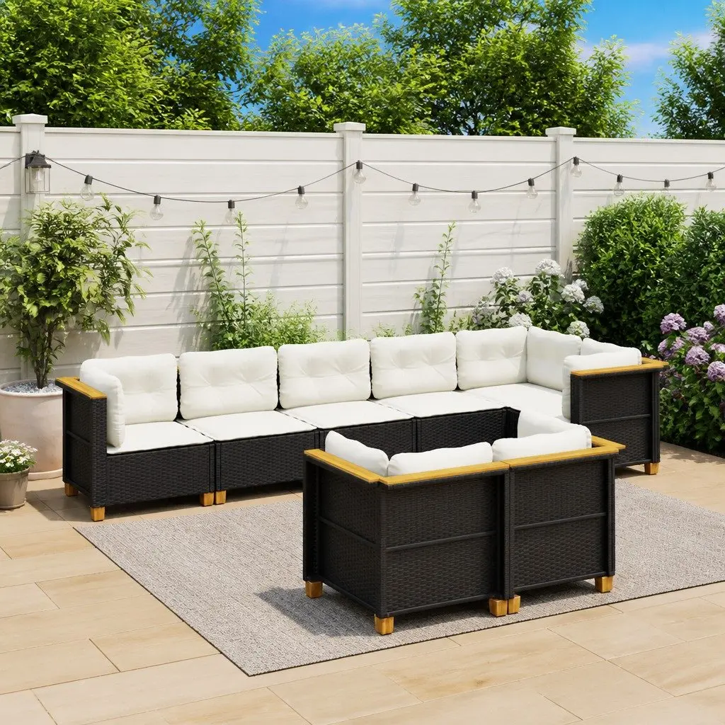 8 Piece Modular Garden Sofa Set with Cushions