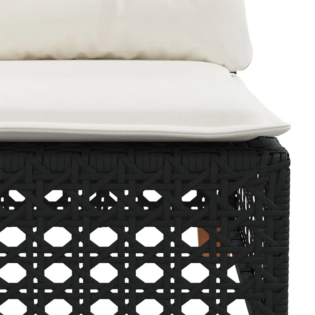 8-Piece Black Garden Sofa Set with Cushions for Outdoor Use