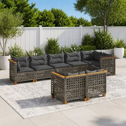 Modular Grey 8 Piece Garden Sofa Set with Cushions