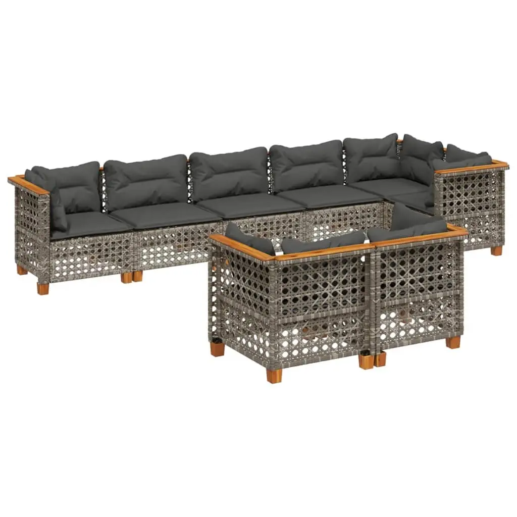 Modular Grey 8 Piece Garden Sofa Set with Cushions