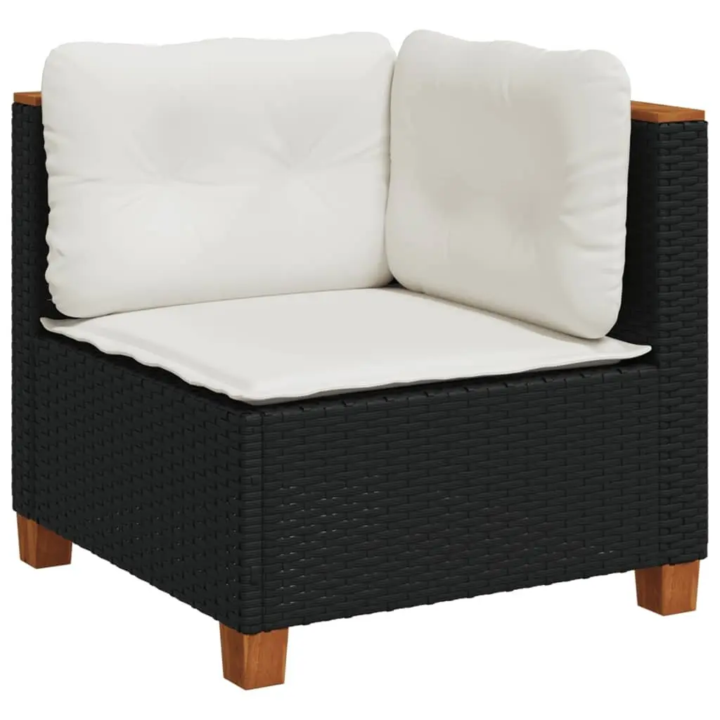 Garden Sofa Set PE Rattan 9 Piece Outdoor Furniture Modular Black