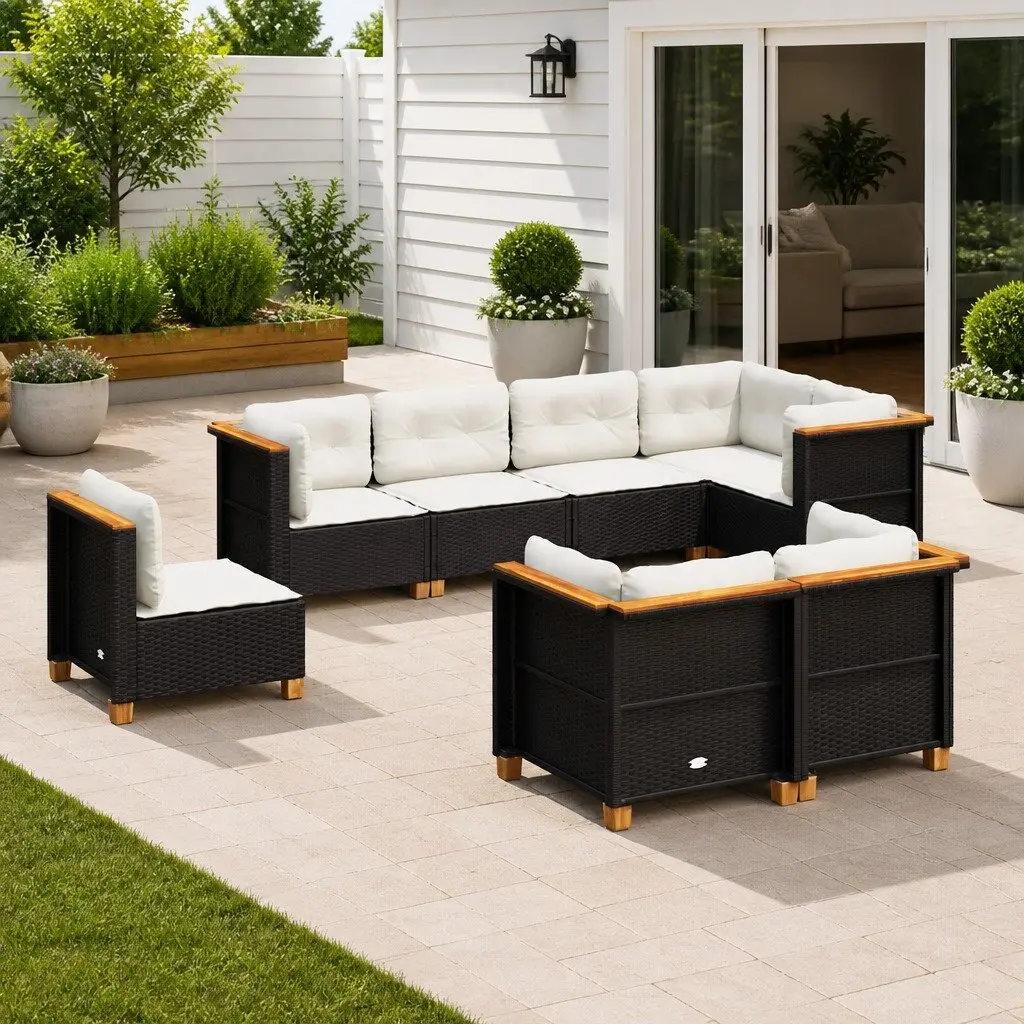 8 Piece Outdoor Garden Sofa Set with Cushions