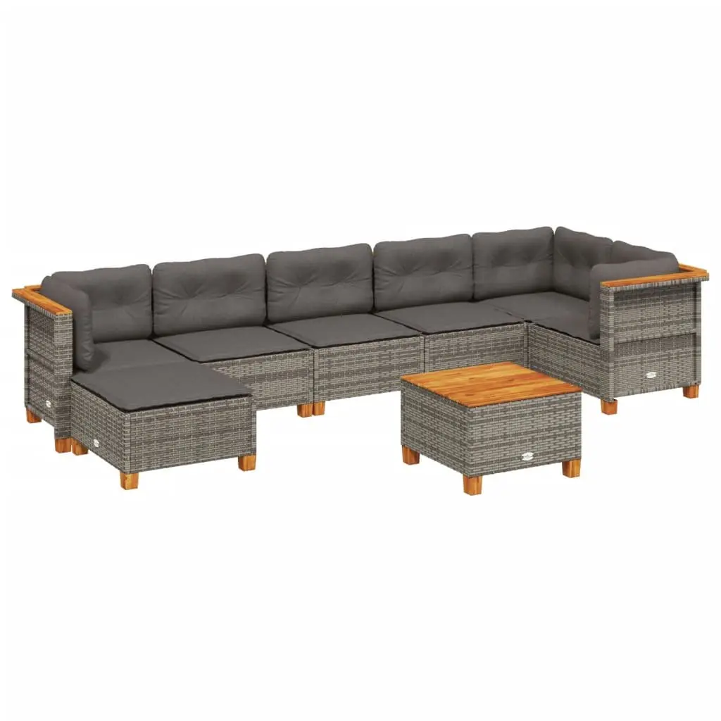 8 Piece Grey Outdoor Garden Sofa Set