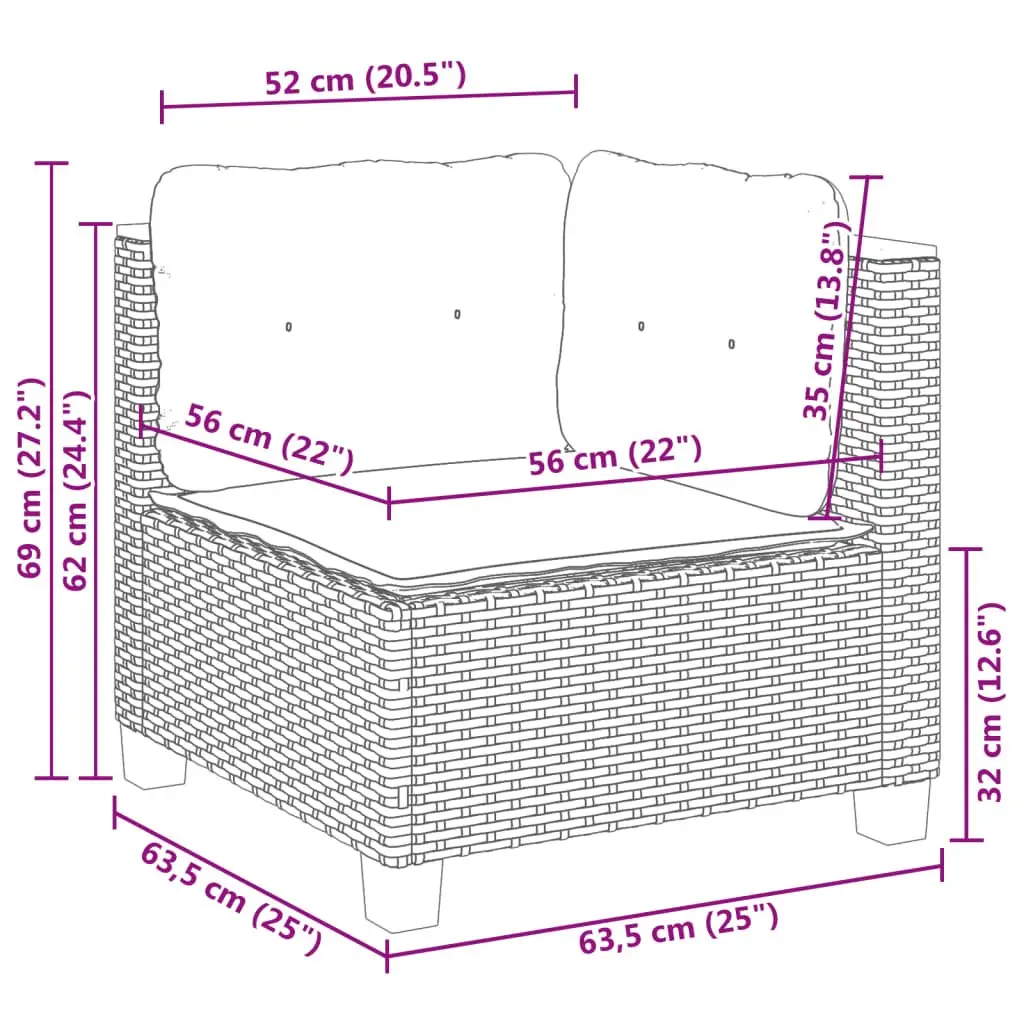 8 Piece Grey Outdoor Garden Sofa Set
