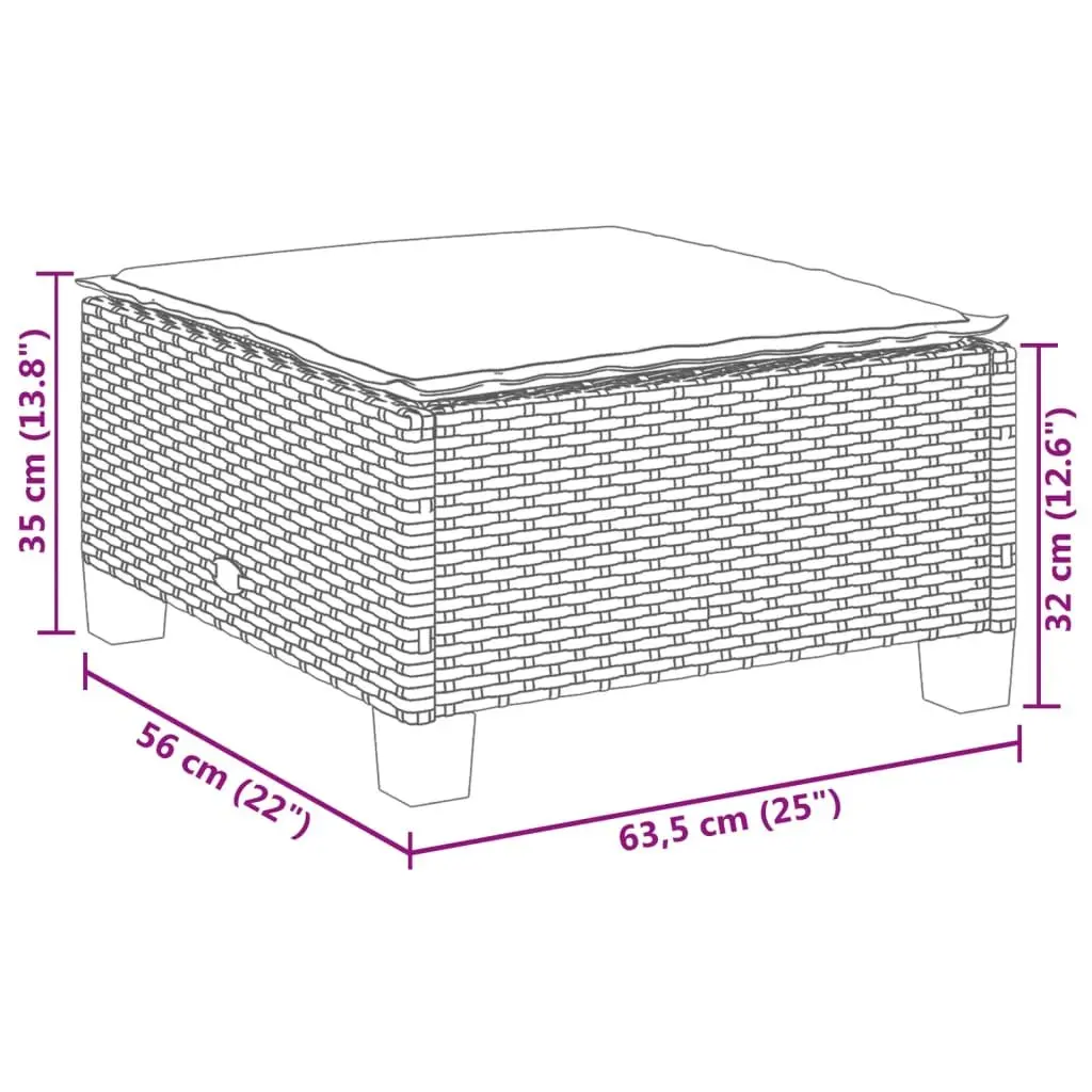 Garden Sofa Set PE Rattan 7 Piece Modular Outdoor Furniture Patio Seating Grey