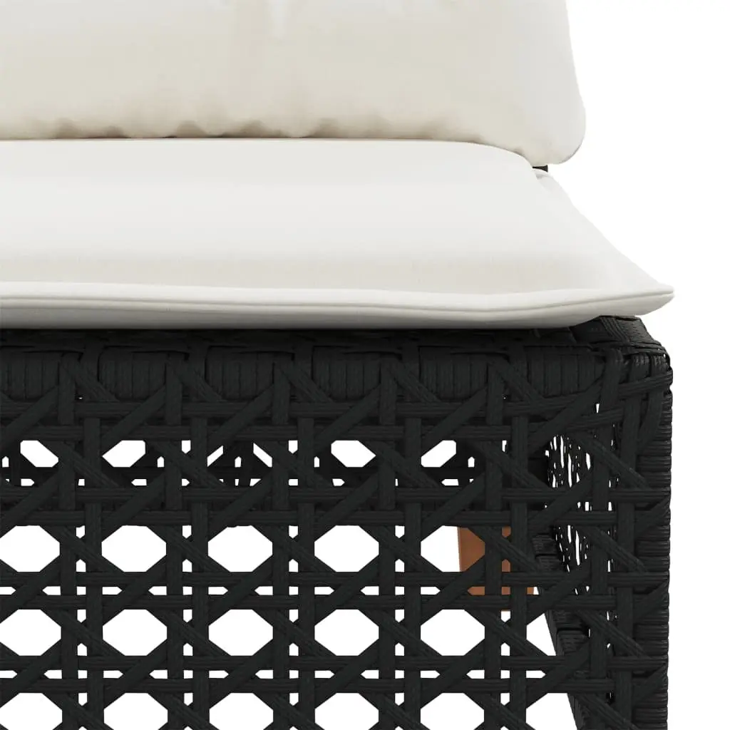 Garden Sofa Set PE Rattan 7 Piece Modular Seating Black